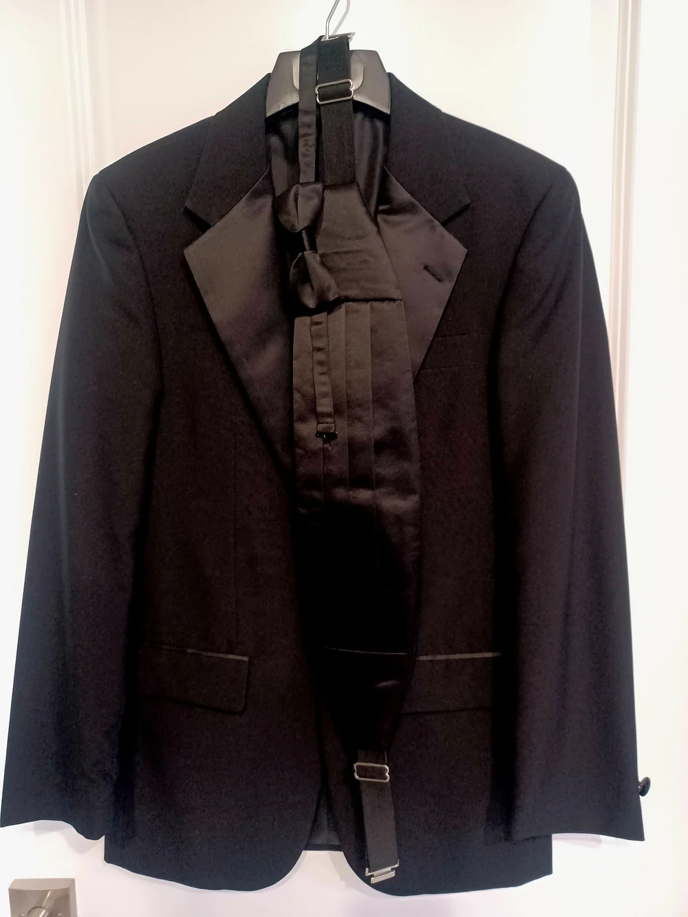 Black Men's Satin Lapel Tuxedo Blazer And Pants